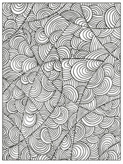 Wall Mural - Hand drawn Difficult Circle Abstract Adult Coloring book page. Can be used as adult coloring book, coloring page, card, illustration vector