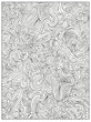 © max: - Hand drawn Uncolored Abstract Adult Coloring book page. Can be used as adult coloring book, coloring page, card, illustration vector