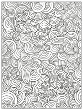 Hand Drawn Doodle Difficult Circle Abstract Adult Coloring Book Page. Can Be Used As Adult Coloring Book, Coloring Page, Card, Illustration Vector