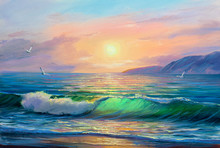 Seascape  Painting .Sea Wave.