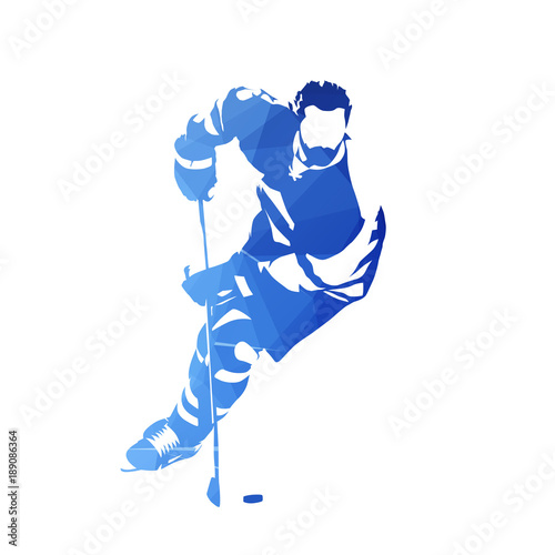 Dekoracja na wymiar  lyzwiarstwo-hokeista-streszczenie-sylwetka-wektor-niebieski-geometryczne-przedni-widok