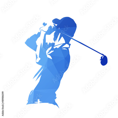 Dekoracja na wymiar  gracz-w-golfa-abstrakcyjna-niebieska-geometryczna-sylwetka-wektora