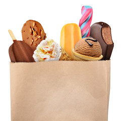Wall Mural - Bag with ice cream