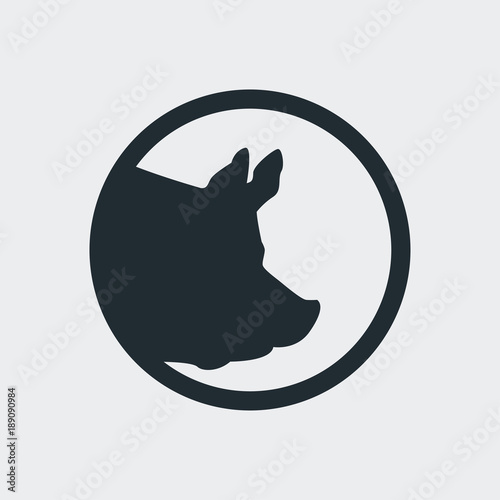 Icono Plano Cabeza Cerdo En Circulo En Fondo Gris Buy This Stock Vector And Explore Similar Vectors At Adobe Stock Adobe Stock