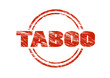 taboo vintage red rubber stamp isolated on white background