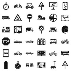 Poster - Gps icons set, simple style