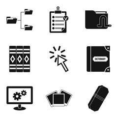 Poster - Directory icons set, simple style
