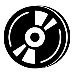Poster - Cd icon, simple black style