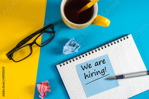 Fotografía WE'RE HIRING CONCEPT at Human Resources Manager workplace