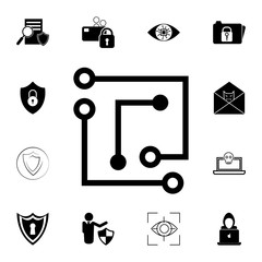 Poster - Laptop Chip icon. Set of cybersecurity icons. Signs, outline symbols collection, simple icons for websites, web design, mobile app, info graphics