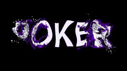 Wall Mural - word poker. Beautiful animation of the text poker on isolated white black background