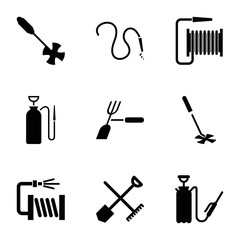 Sticker - Hose icons. set of 9 editable filled hose icons