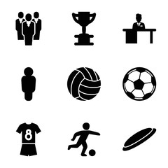 Wall Mural - Team icons. set of 9 editable filled team icons