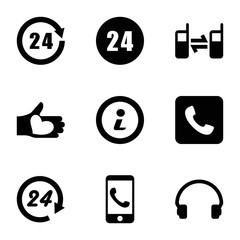 Poster - Support icons. set of 9 editable filled support icons
