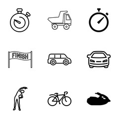 Wall Mural - Race icons. set of 9 editable filled and outline race icons