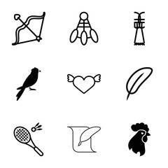 Poster - Feather icons. set of 9 editable filled and outline feather icons