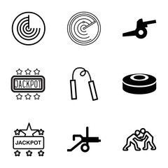 Canvas Print - Fight icons. set of 9 editable filled and outline fight icons