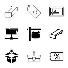 Poster - Empty icons. set of 9 editable filled and outline empty icons