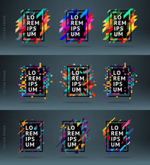Wall Mural - Set vector modern framework for text for hipsters.