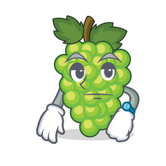 Canvas Print - Waiting green grapes mascot cartoon