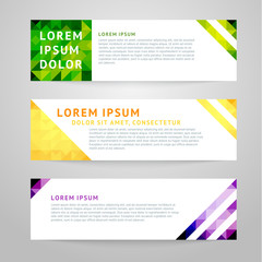 Wall Mural - Vector set of abstract design templates horizontal banner
