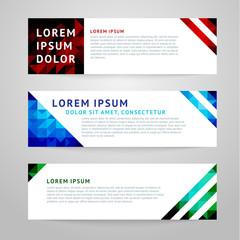 Wall Mural - Vector set of abstract design templates horizontal banner