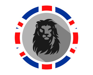 Canvas Print - lion leo beast british image vector circle