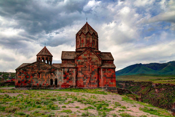 Wall Mural - Exterior view to St. Hovhannes Karapet aka St. John the Baptist Cathedral at Hovhannavank Monastery, Ohanavan , Aragatsotn Province, Armenia