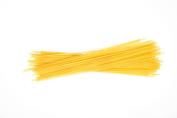 Wall Mural - Uncooked pasta spaghetti macaroni isolated on white background