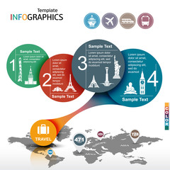Wall Mural - Infographic template. travel, vacation