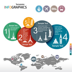 Wall Mural - Infographic template. travel, vacation