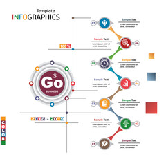 Wall Mural - infographics business template elements