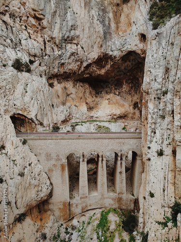 Wide angle view of 'El Caminito del Rey' King's Little Path footpath, one of the most Dangerous in the world, reopened in 2015 Poster