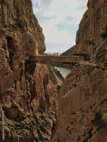 Wide angle view of 'El Caminito del Rey' King's Little Path footpath, one of the most Dangerous in the world, reopened in 2015 Poster