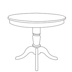 Wall Mural - vector, isolated sketch of a table on a white background