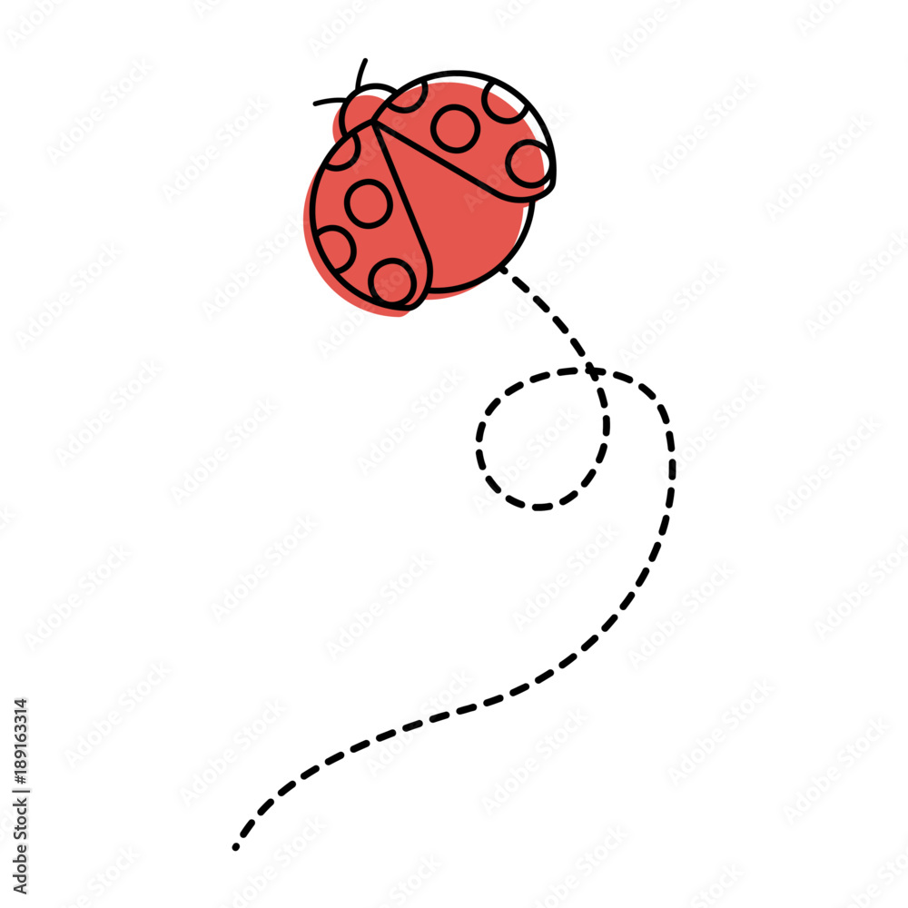 cute flying ladybug animal cartoon vector illustration Stock Vector ...