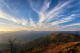 Fototapeta Krajobraz - Sunrise landscape view from phu lom lo hill, Phetchabun province, Thailand.