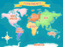 Geography Seven Continents Illustration