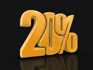 Poster - Sign 20%. Image with clipping path