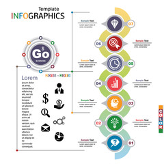 Wall Mural - infographics business template elements