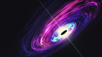 supermassive black hole feasts on the hot accretion disk around it and at the same time shooting out