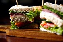 Sliced Meat And Vegetable Sandwich