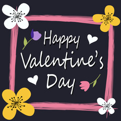 Wall Mural - Happy Valentine's Day greeting card