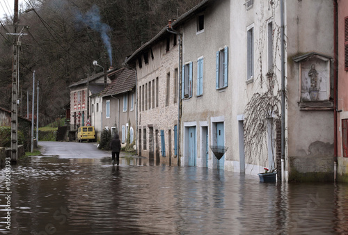 inondation à Saint Léonard de Noblat, Limousin, France Poster Mural XXL
