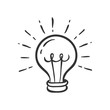 Lightbulb - creative sketch draw vector illustration. Electric lamp logo sign.
