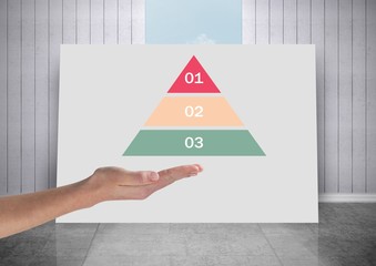 Poster - Hand open with white board with colorful triangular chart