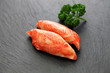 one of surimi products, imitation crab stick, japanese food
