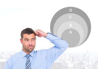Poster - Businessman with circular chart statistics