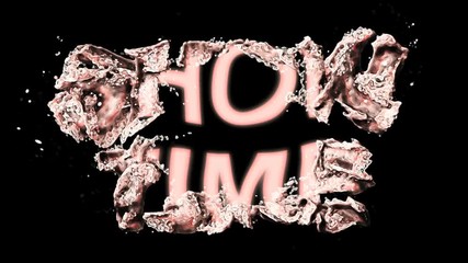 Wall Mural - word show time. Beautiful animation of the text show time on isolated background