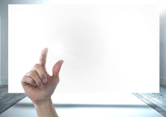 Poster - hand pointing with white board